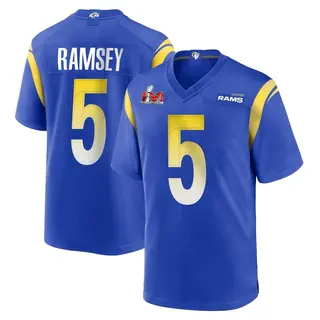 Game Men's Jalen Ramsey Los Angeles Rams Nike Jalen ey Alternate Super Bowl LVI Bound Jersey - Royal