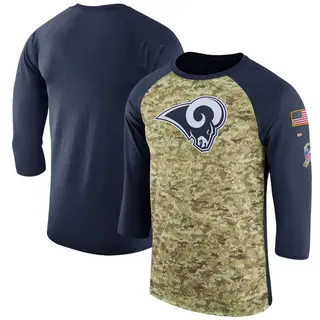 Legend Men's Los Angeles Rams Nike Salute to Service 2017 Sideline Performance Three-Quarter Sleeve T-Shirt - Camo/Navy