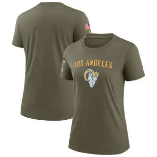 Legend Women's Los Angeles Rams Nike 2022 Salute To Service T-Shirt - Olive