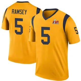 Legend Youth Jalen Ramsey Los Angeles Rams Nike Jalen ey Color Rush Super Bowl LVI Bound Jersey - Gold