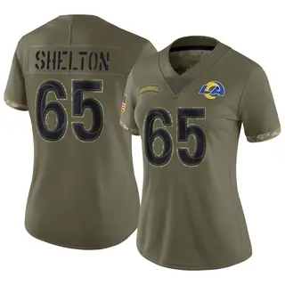 Limited Women's Coleman Shelton Los Angeles Rams Nike 2022 Salute To Service Jersey - Olive