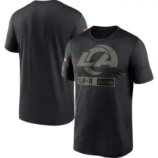 Men's Los Angeles Rams Nike 2020 Salute to Service Team Logo Performance T-Shirt - Black
