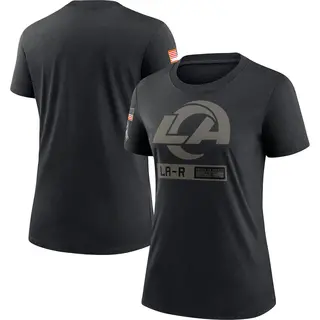 Women's Los Angeles Rams Nike 2020 Salute To Service Performance T-Shirt - Black